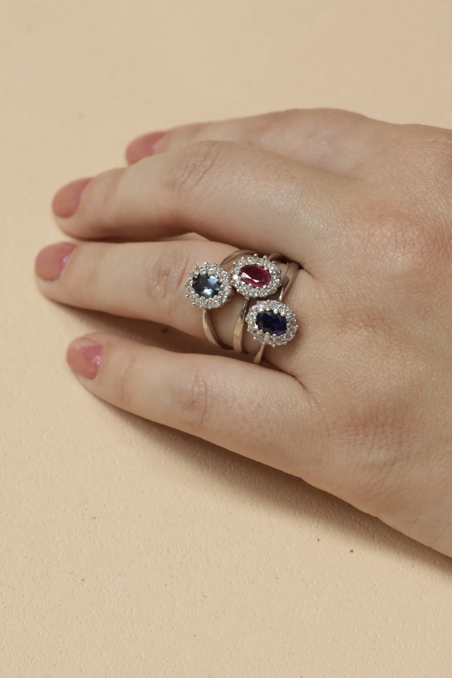 Anillo Diana — Topacio London Blue