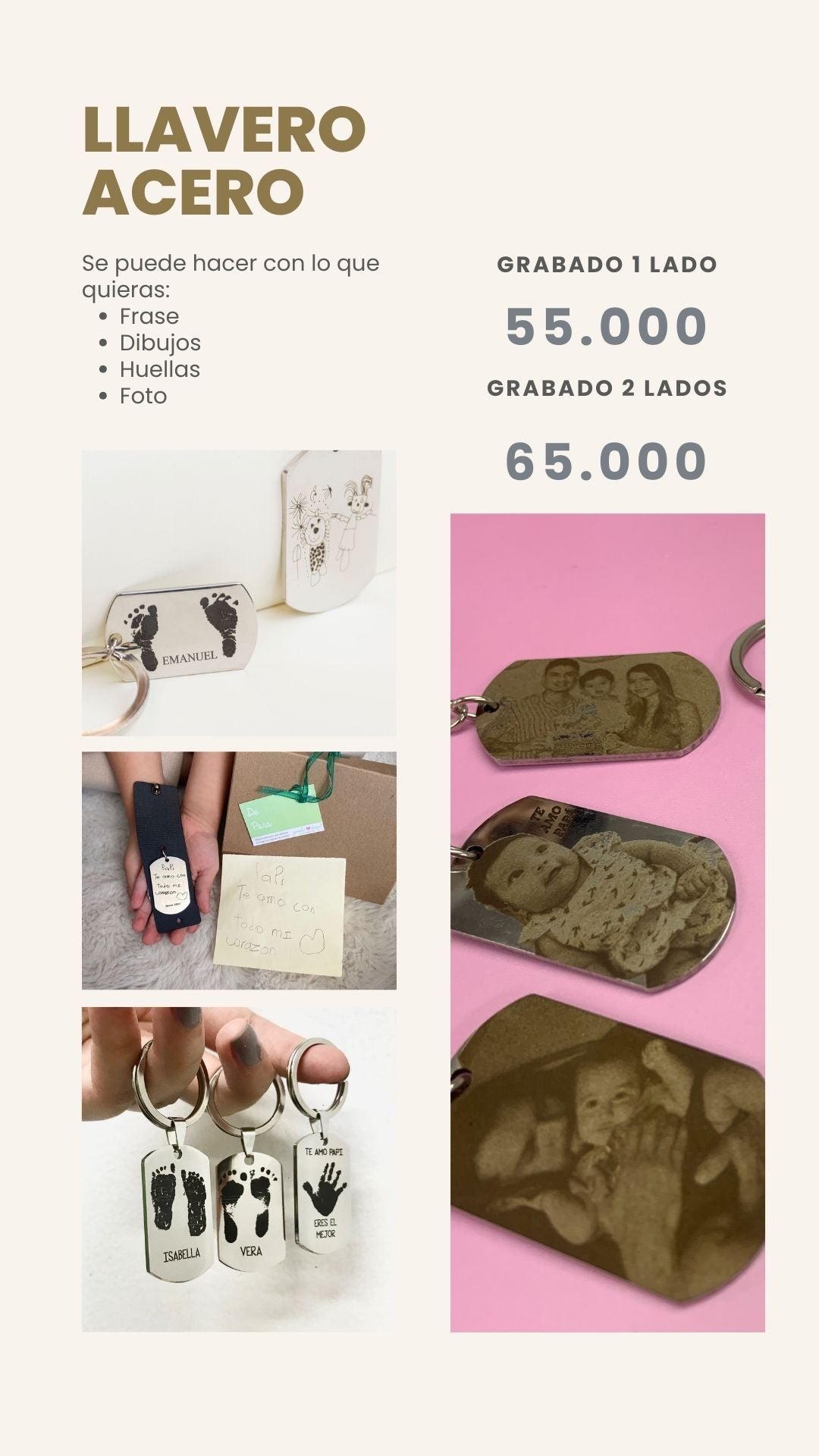 Llavero ACERO personalizado